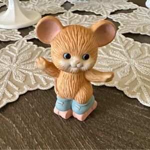 Avon Tan and Blue Mouse Figurine